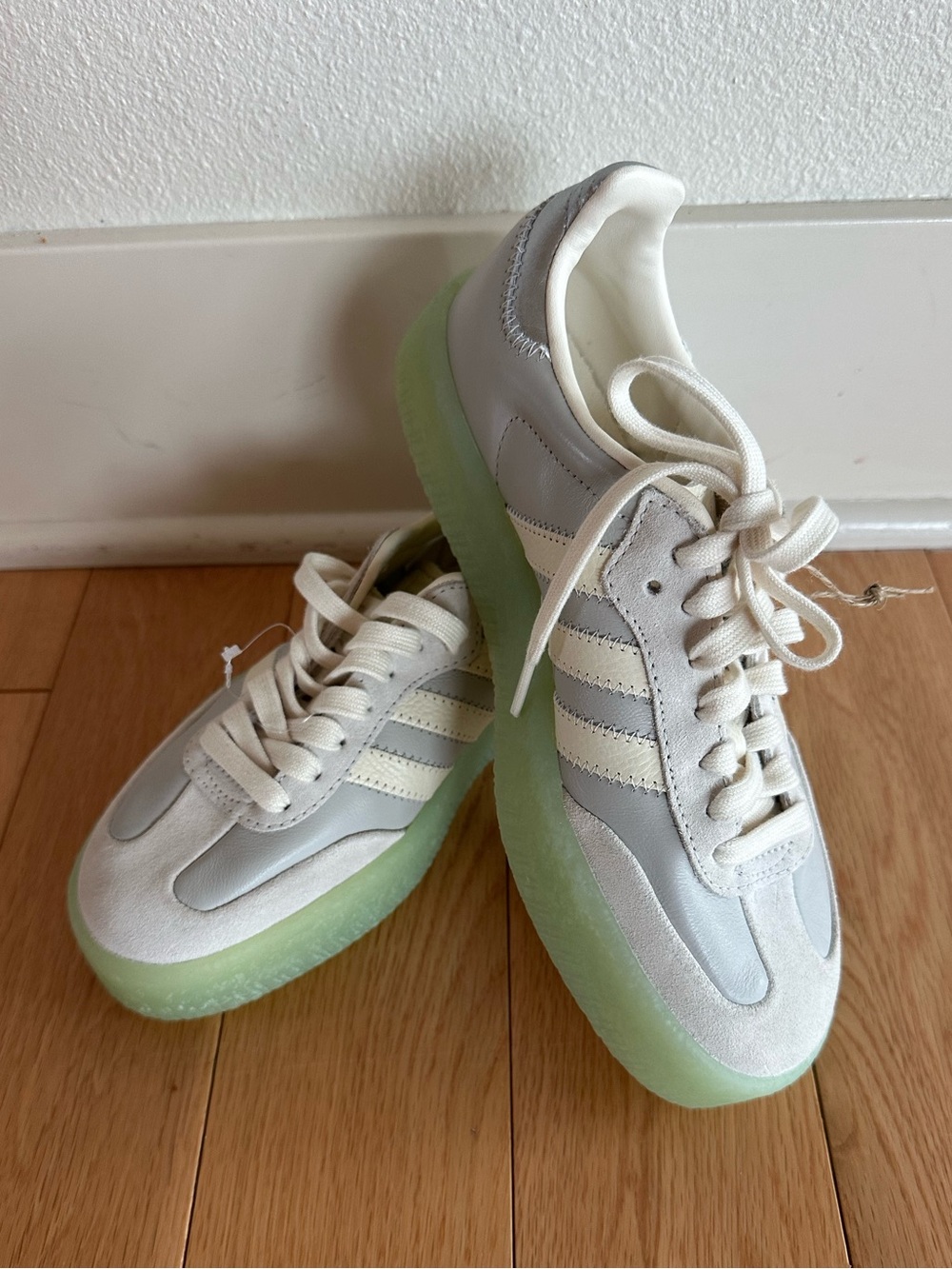 Adidas Samba Sambae NEW Retro Platform Sneakers with Green Sole Size 6